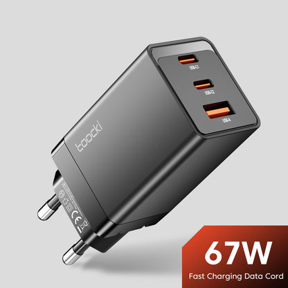 67W GaN snabbladdare – USB och USB-C, kompakt höghastighetsladdning