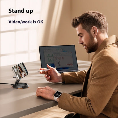 3-i-1 magnetisk roterande trådlös laddare – telefon, klocka och headset, max 15W