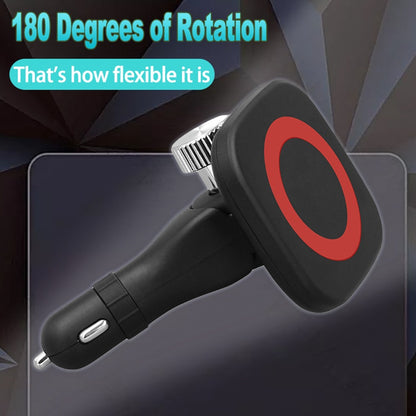 360° roterande magnetisk trådlös billaddare – Qi snabbladdning och telefonhållare