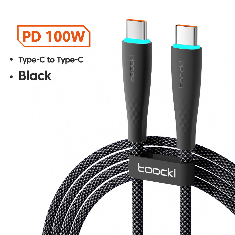 Toocki USB-C till USB-C snabbladdningskabel 100W / 60W – 1m