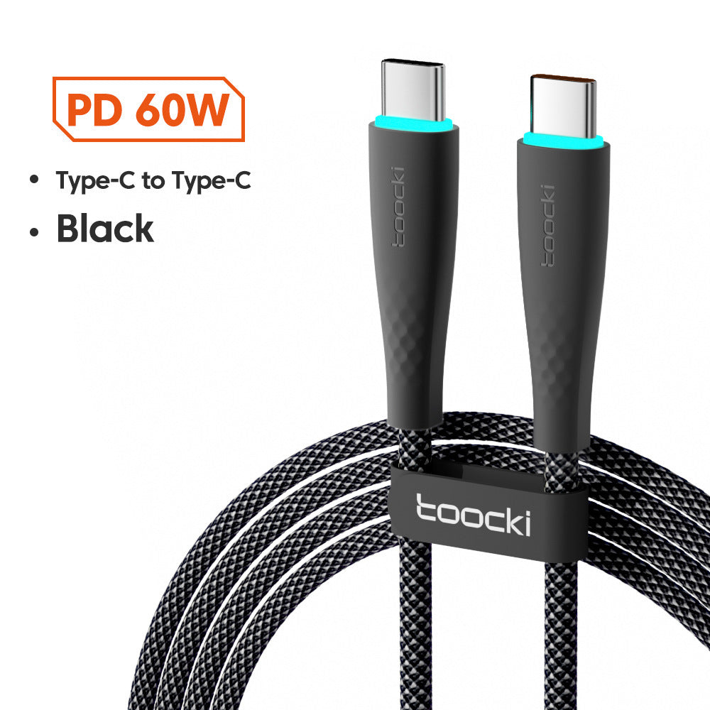 Toocki USB-C till USB-C snabbladdningskabel 100W / 60W – 1m