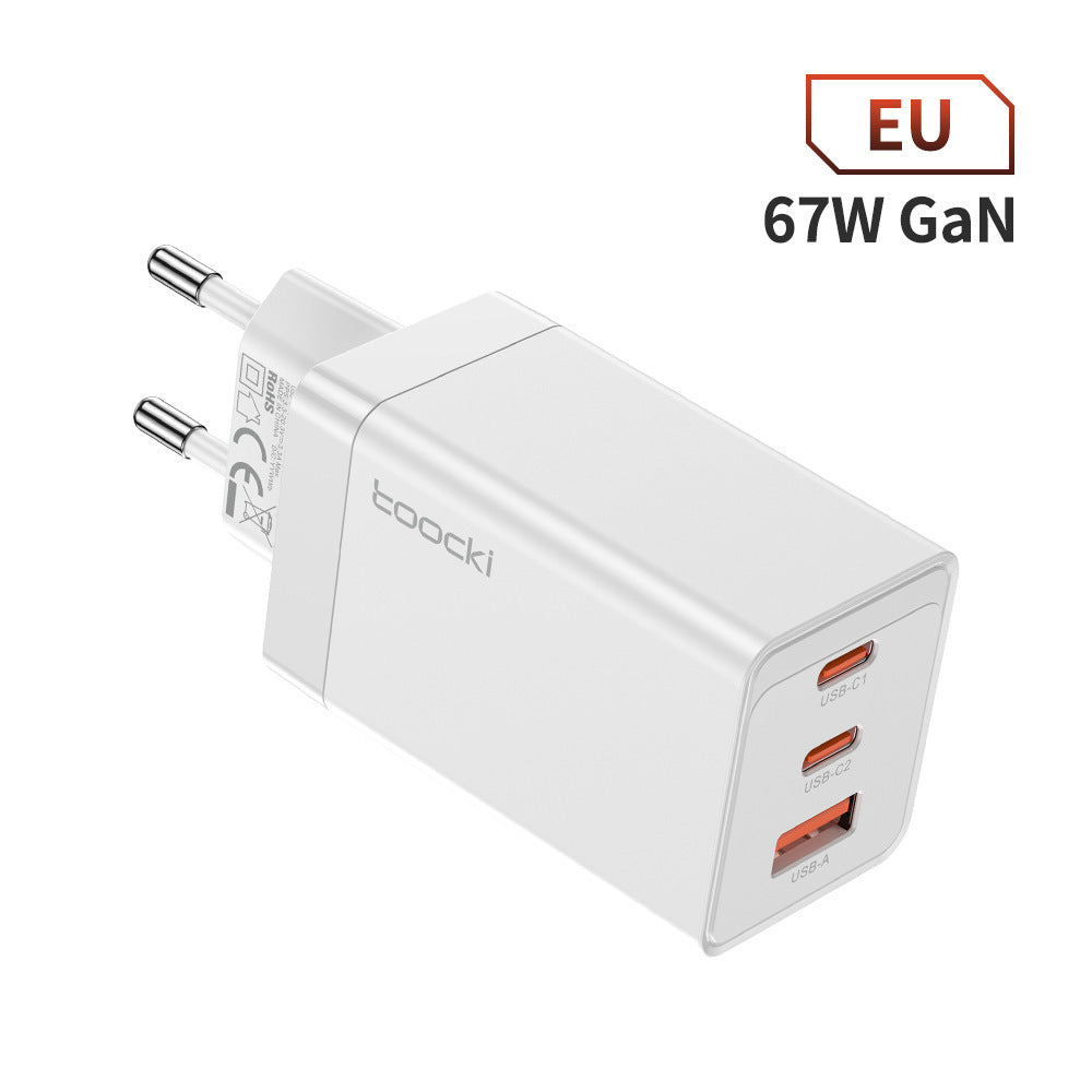 67W GaN snabbladdare – USB och USB-C, kompakt höghastighetsladdning