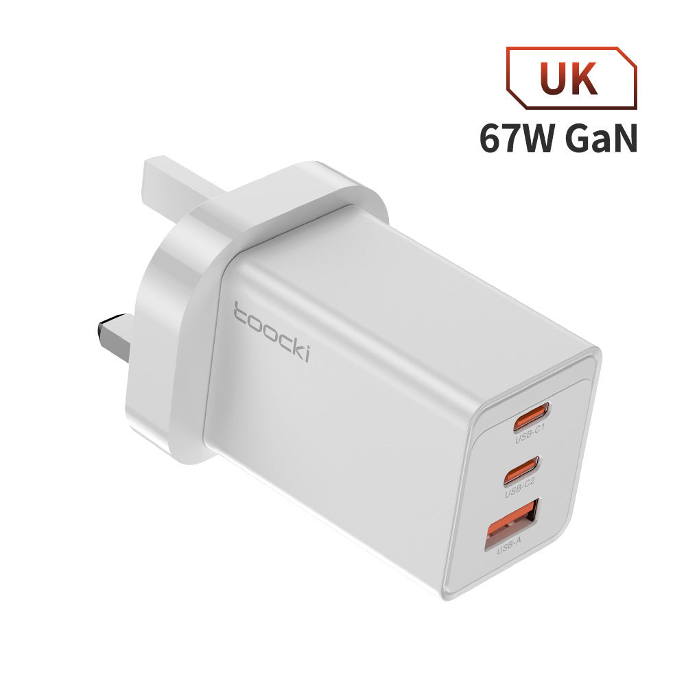 67W GaN snabbladdare – USB och USB-C, kompakt höghastighetsladdning